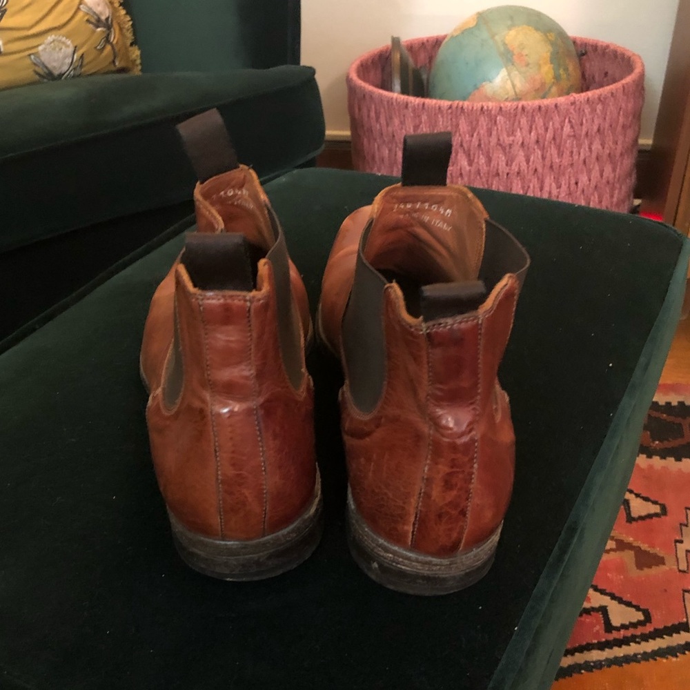 BARNEY'S NEW YORK Size 9 Brown Leather Lace-Up Boots
